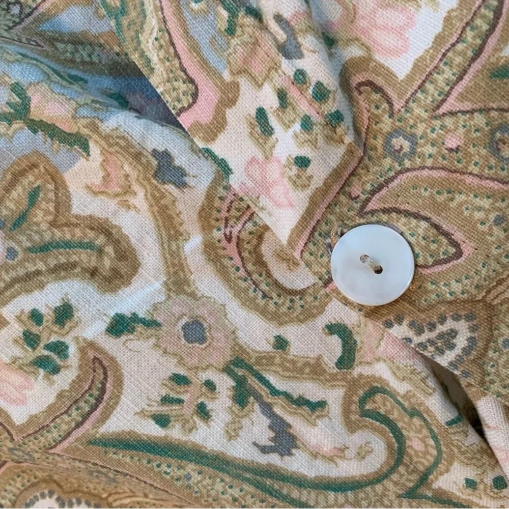 Williams Sonoma Paisley Duvet Cover in Tan, Green, Blue